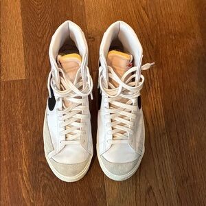 Nike White and Black High-Top Sneakers